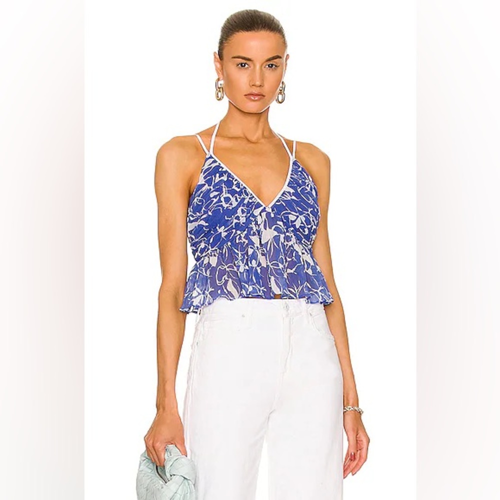 Jonathan Simkhai NWT Amalfi Print Rosa Strappy Top Size Medium